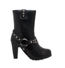 Load Image into Gallery Viewer, Motorcycle Heeled Boot with Studs - Sexi Biker