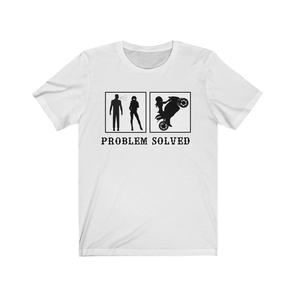 PROBLEM, SOLVED. SHUT THE FUCK UP T-shirt - Sexi Biker