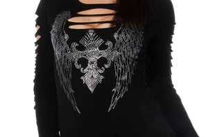 Dark Angel Long Sleeve T-shirt - Sexi Biker