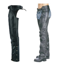 Load Image into Gallery Viewer, Leather Motorcycle Chaps w/Jean Style Pockets - Sexi Biker