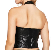 Load Image into Gallery Viewer, Leather Lace-Up Halter Biker Top - Sexi Biker