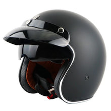 Load Image into Gallery Viewer, TORC T50 3/4 Matte Black Retro Helmet - Sexi Biker