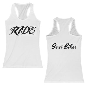 RIDE White Tank Top - Sexi Biker