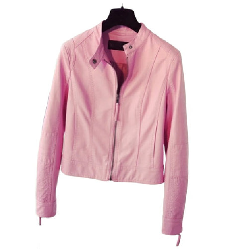 Sweet Pink Leather Jacket - Sexi Biker