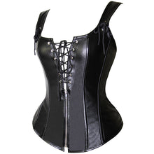 Load Image into Gallery Viewer, Lace Up Leather Corset Vest - Sexi Biker