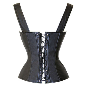 Lace Up Leather Corset Vest - Sexi Biker