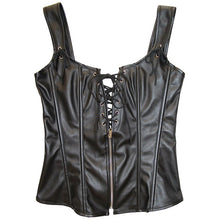 Load Image into Gallery Viewer, Lace Up Leather Corset Vest - Sexi Biker
