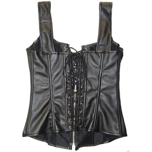 Lace Up Leather Corset Vest - Sexi Biker