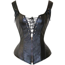 Load Image into Gallery Viewer, Lace Up Leather Corset Vest - Sexi Biker