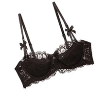 Load Image into Gallery Viewer, Vintage Black Vixen Plunge Bra Set - Sexi Biker