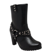 Load Image into Gallery Viewer, Motorcycle Heeled Boot with Studs - Sexi Biker