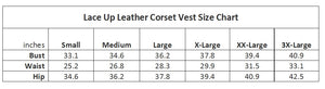 Lace Up Leather Corset Vest - Sexi Biker